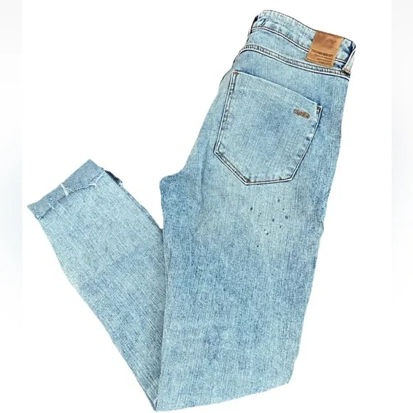 Zara Basic Jeans Women's Sz 4 Denim Z1975 Ankle Cuffed Mid Rise Straight Leg - Picture 4 of 16